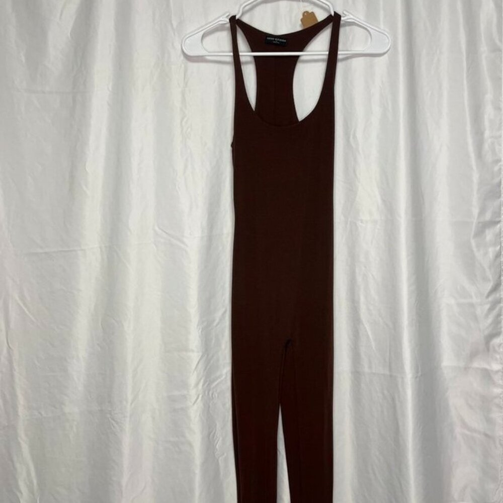 Naked Wardrobe Chocolate Racerback Bodysuit Jumpsuit XS - Picture 5 of 9